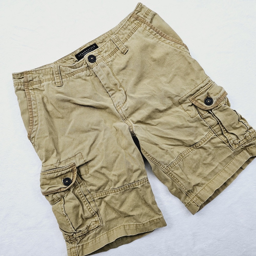 Aeropostale Mens 30W Cargo Shorts Brown Hiking Outdoor Y2K